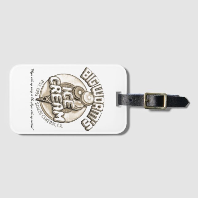 Black big worm  luggage tag (Front Horizontal)