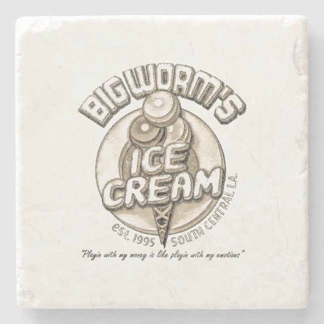 Black big worm  stone coaster (Front)