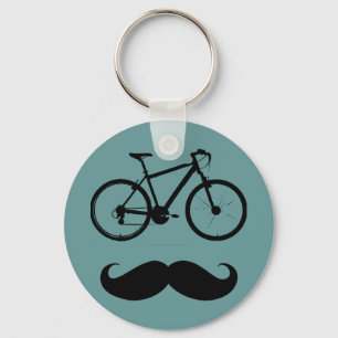 black bike moustache keychain