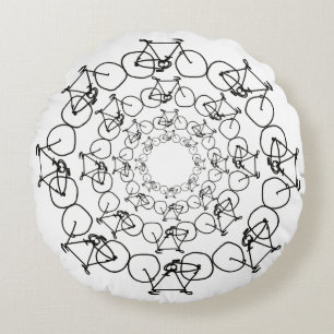 black bikes in circles round pillow