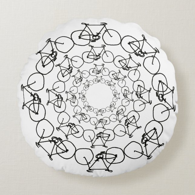 black bikes in circles round pillow (Front)