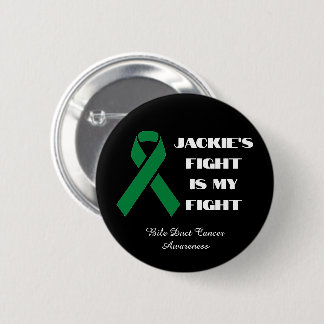 Black Bile Duct Cancer Support Green Ribbon 2 Inch Round Button