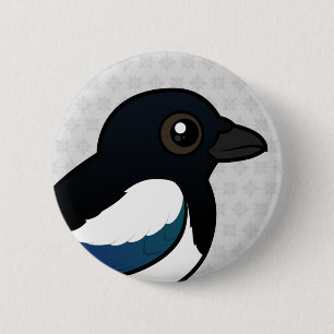 Black-billed Magpie 2 Inch Round Button