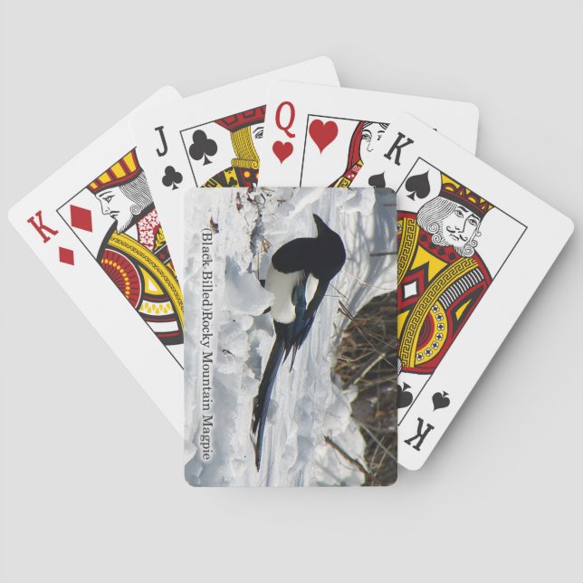 Black Billed Rocky Mountain Magpie playing cards (Back)