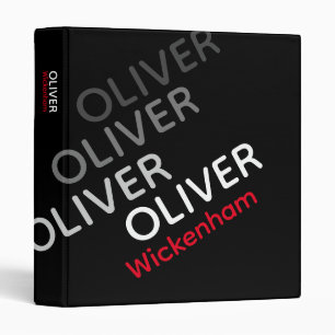 Black Binder with Repeated Diagonal Name Modern