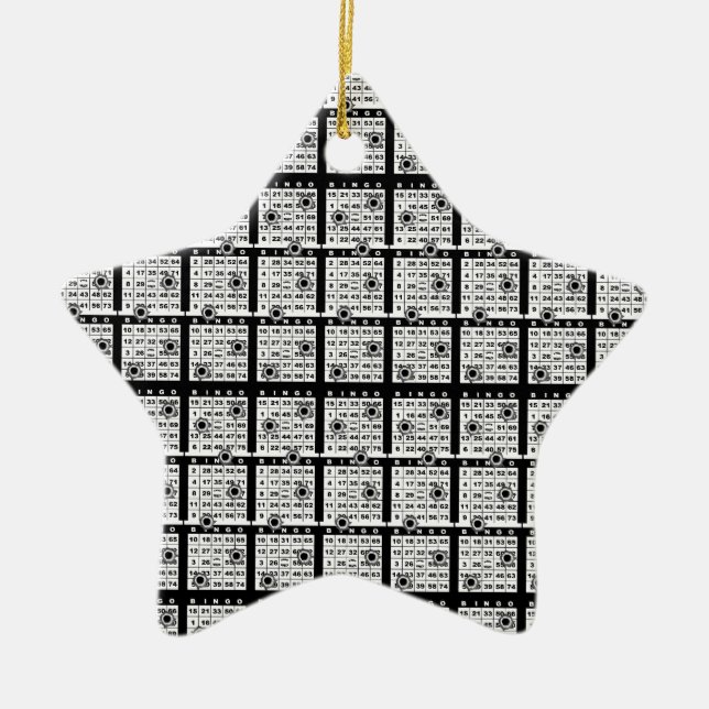 Black Bingo Cards Ceramic Ornament (Front)