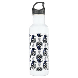 Black Bird On a Skull Goth Pattern Design  710 Ml Water Bottle
