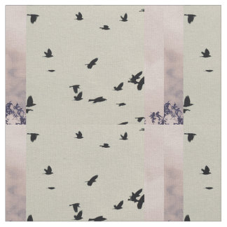 Black Bird Patterned Fabric