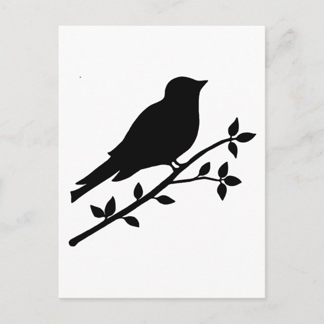 Black Bird Silhouette Postcard (Front)