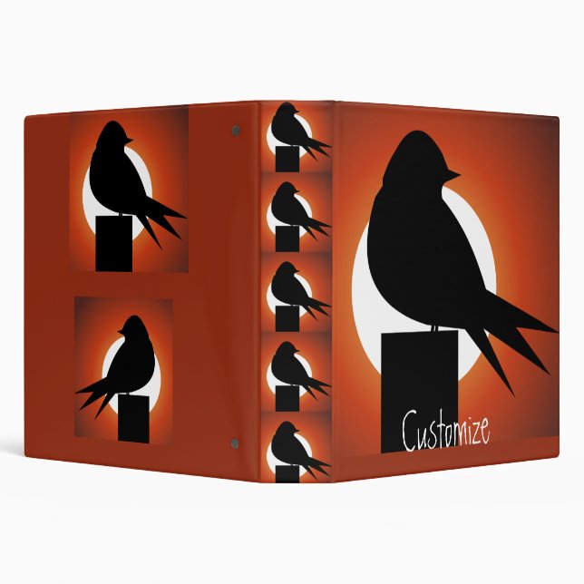 Black Bird Silhouette Sun Thunder_Cove Binder (Background)
