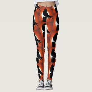 Black Bird Silhouette Sun Thunder_Cove Leggings