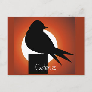 Black Bird Silhouette Sun Thunder_Cove Postcard