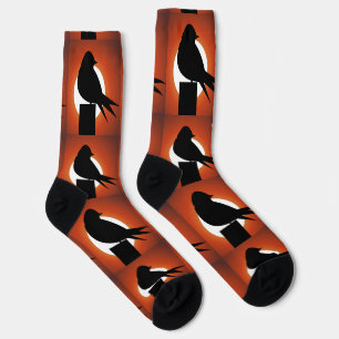 Black Bird Silhouette Sun Thunder_Cove Socks