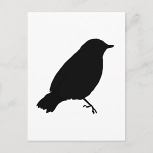 Black Bird Silhouette Unique Gift Present Postcard