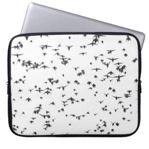 BLACK BIRDS FLYING ON SKY LAPTOP SLEEVE