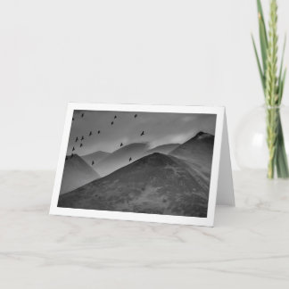 BLACK BIRDS IN FLIGHT Folded Note Card