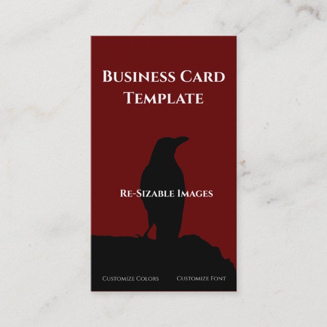 Black Birds Logo Raven Carte de visite (Devant)