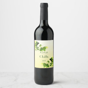 Black Birds on Yellow White Wine Label