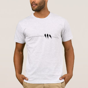 Black Birds Silhouette on Wire T-Shirt