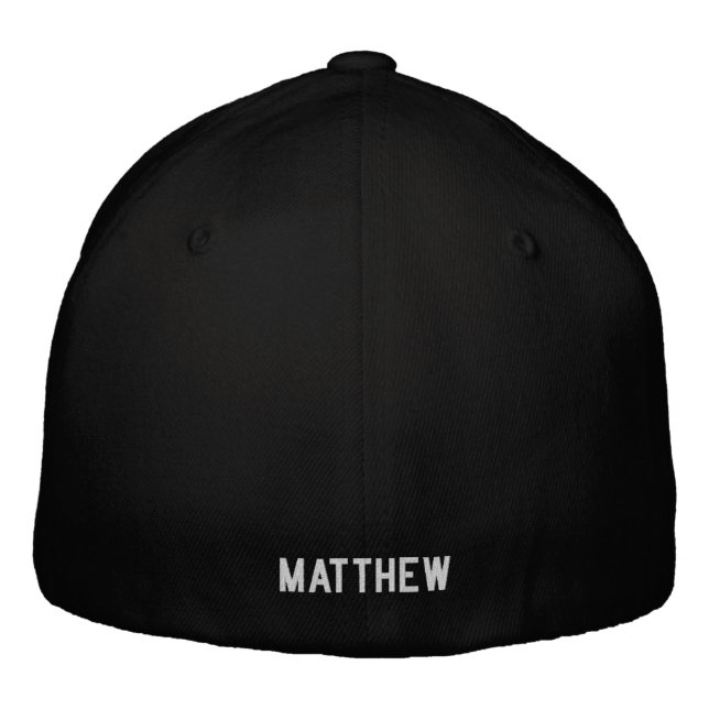 Black Birth Year Boyfriend Personalized Name Embroidered Hat (Back)