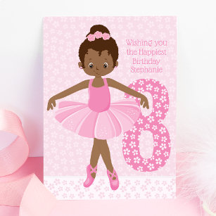 Black Birthday Ballerina Birthday Card