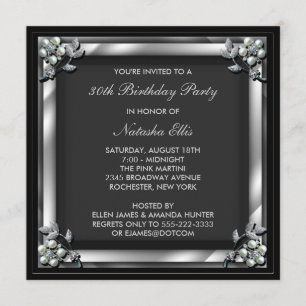Black Birthday Event Party Invitation Template