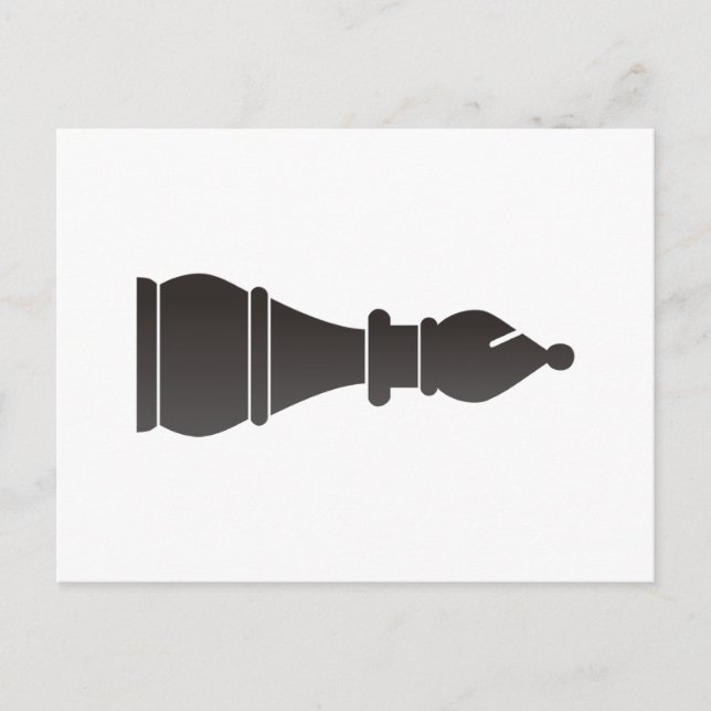 Black bishop chess piece postcard (Front)