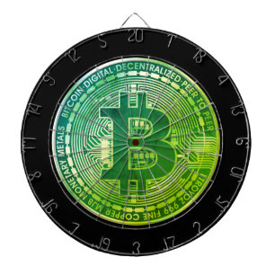 Black Bitcoin Coin Greenleaf Dartboard