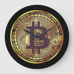 Black Bitcoin Coin Recoleta Wall Clock