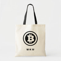 Black Bitcoin Logo Symbol Monogrammed