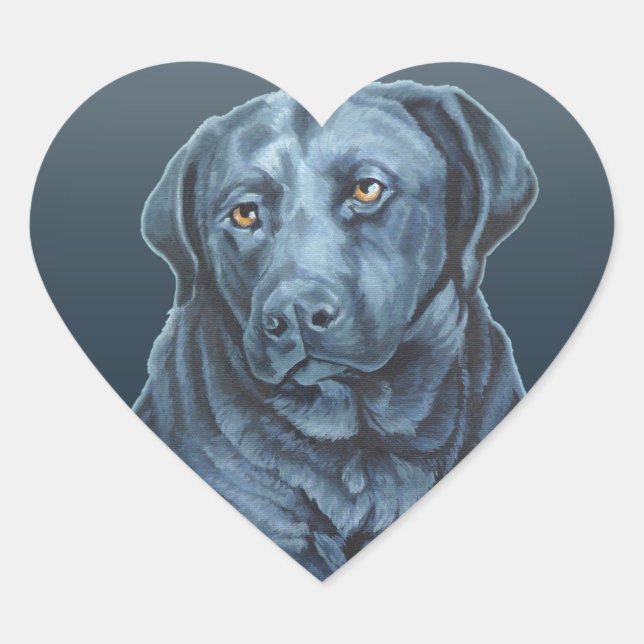 Black Black Lab Sticker Blue Dog Art Stickers (Front)
