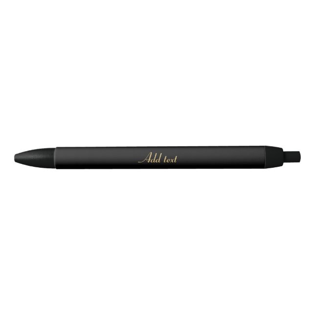 Black-Black with Gold Text Template Black Ink Pen (Front)