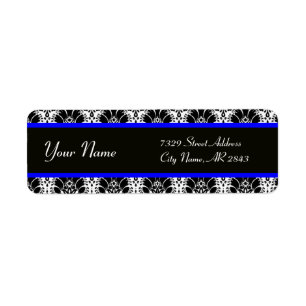 BLACK BLANC BLEU FLEURS ORIENTALES DOMMASK