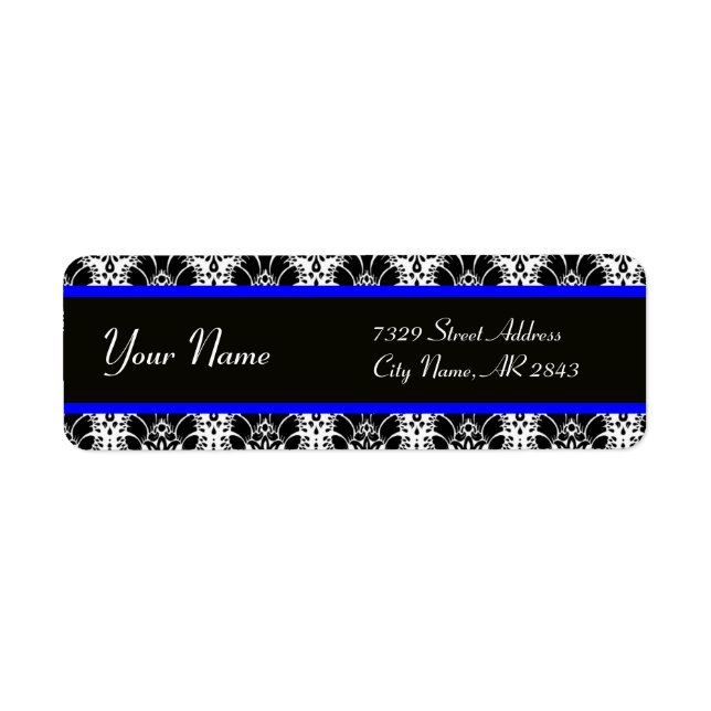 BLACK BLANC BLEU FLEURS ORIENTALES DOMMASK (Devant)