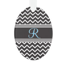 Black | Blanc Chevron gothique Zigzag Monogramme