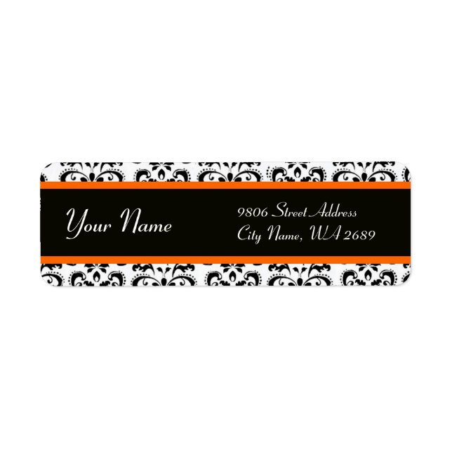 BLACK BLANC ORANGE JAUNE DAMASK (Devant)