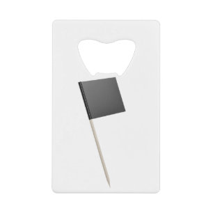 Black blank toothpick flag credit card bottle opener