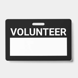 Black Blank Volunteer Badge