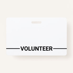 Black Blank Volunteer Badge
