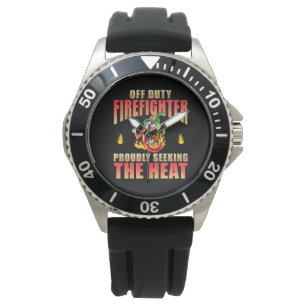 Black Blazing Hero Fireman Chili Cartoon Character Watch