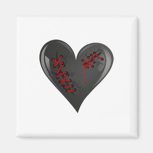 Black Bleeding Cut Open Broken Healing Heart Goth Magnet