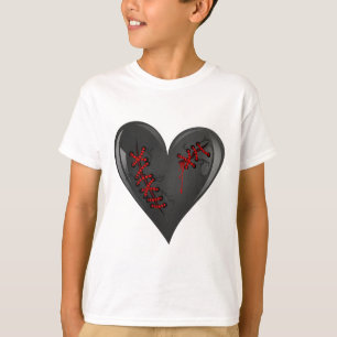 Black Bleeding Cut Open Broken Healing Heart Goth T-Shirt