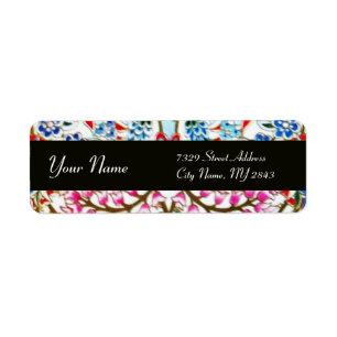 BLACK BLEU BLEU ROSE ORIENTALE FLEURS DOMMASK