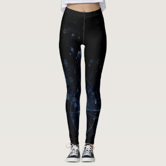 Black Blue Abstract Background Leggings