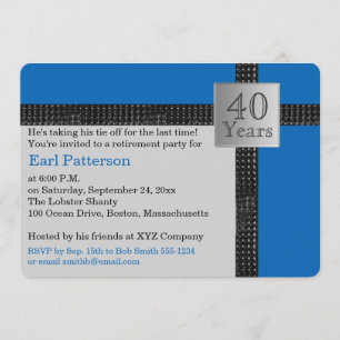 Black, Blue, and Grey Retirement Invitation