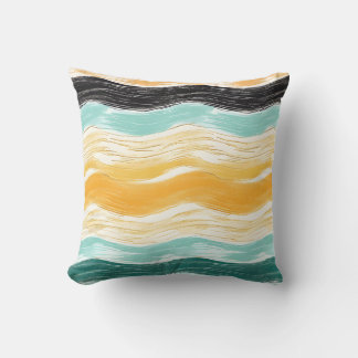 Black,Blue and orange line pillow