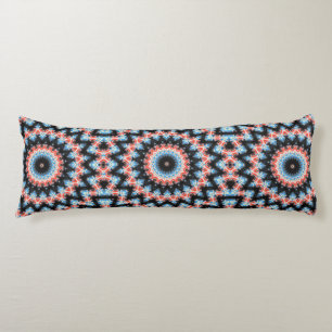 Black, blue and red Mandala Star Body Pillow