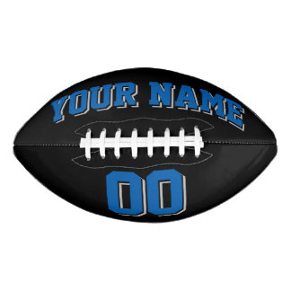 BLACK BLUE AND SILVER GRAY Custom Football