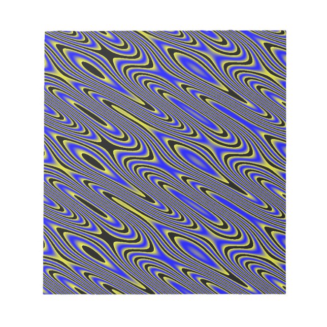 Black Blue And Yellow Swirly Notepad (Front)