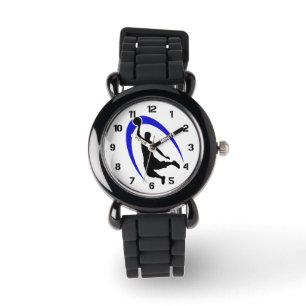 Black Blue Basketball Player Logo Number Watch